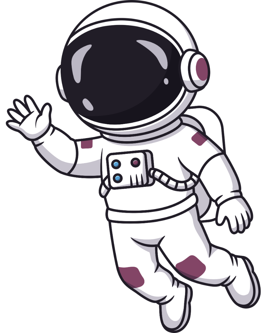 Floating astronaut in space